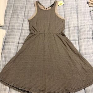MM Couture by Miss Me Dress Cut Out Back Striped Womens L Gray NWT